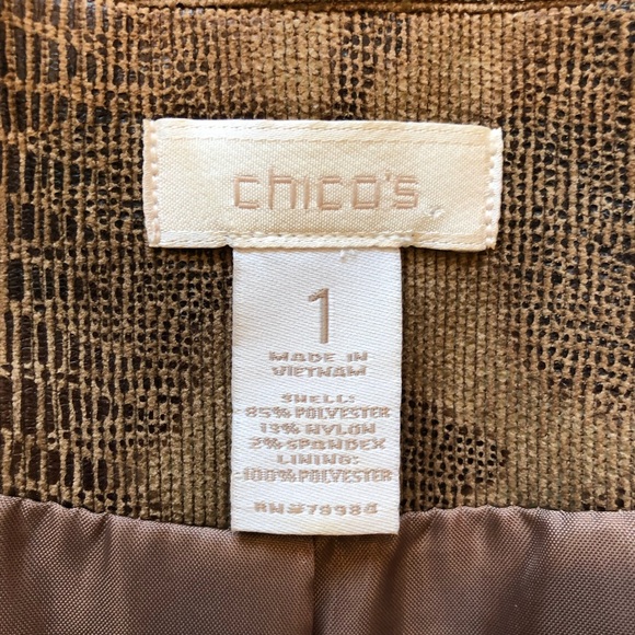 Chico’s Brown Animal Print Blazer - Chico’s Size 1 - Picture 7 of 11